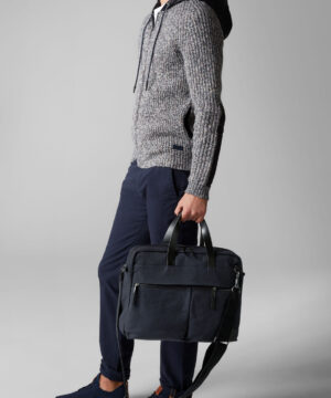 Marc O'Polo Theodor Aktentasche aus Canvas Stoff Dunkelblau